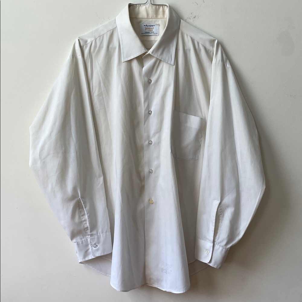Arrow Crisp Belmont club White Dress Shirt for Men size 17 50/50